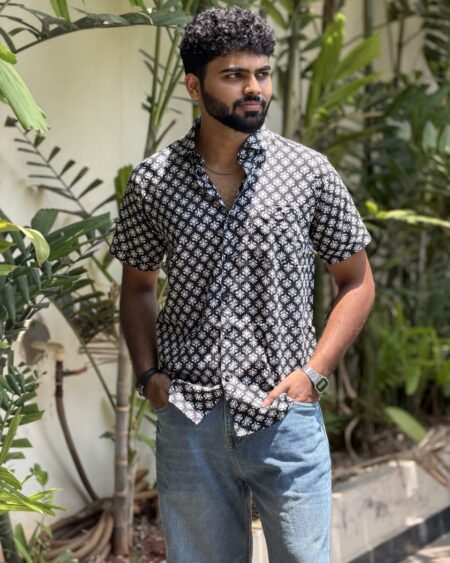 Ebony Black Printed Shirt