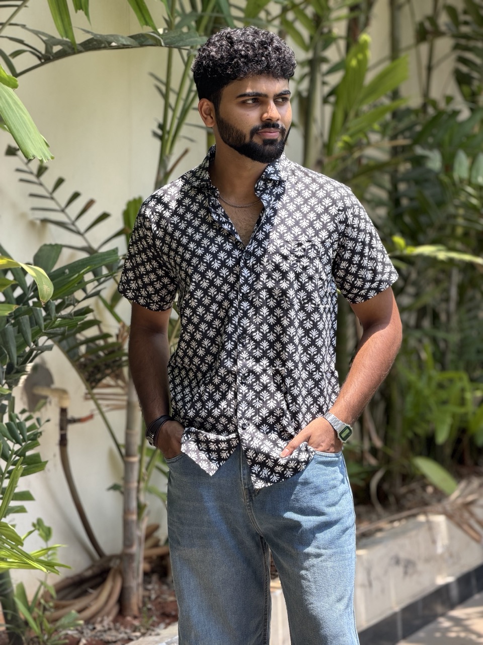 Ebony Black Printed Shirt
