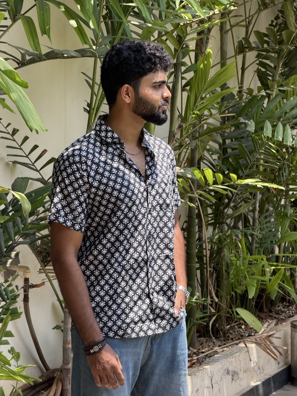 Ebony Black Printed Shirt - Image 4