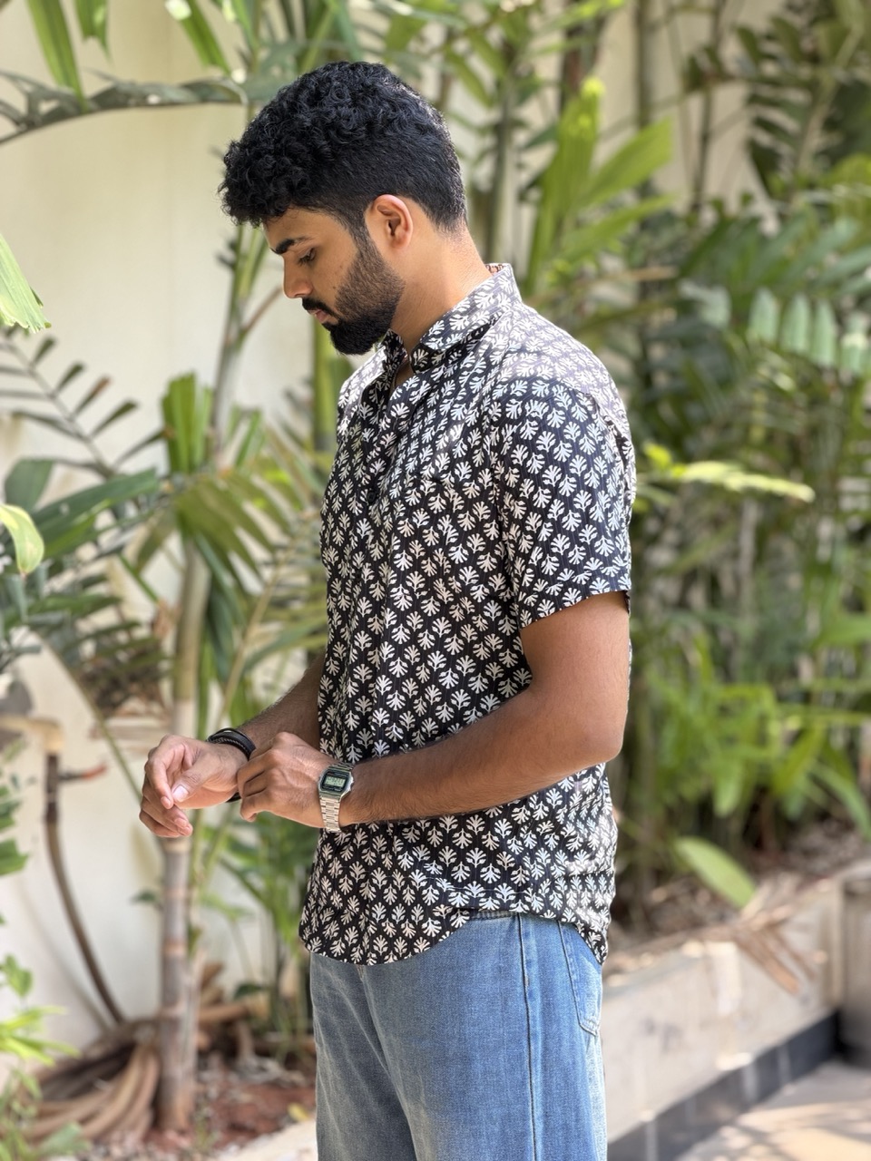 Ebony Black Printed Shirt - Image 2