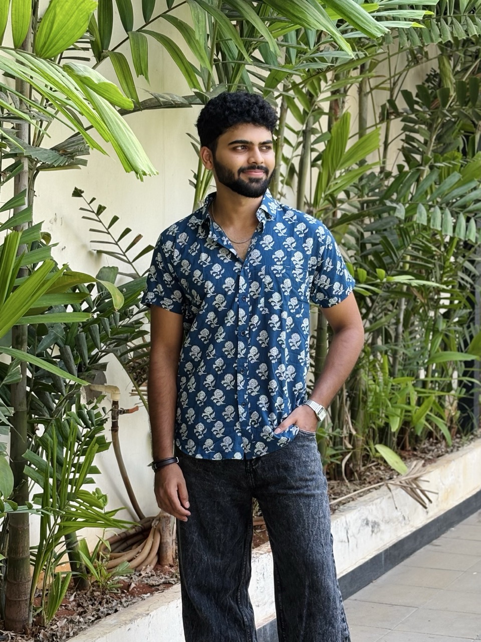 Flora Blue Printed Shirt