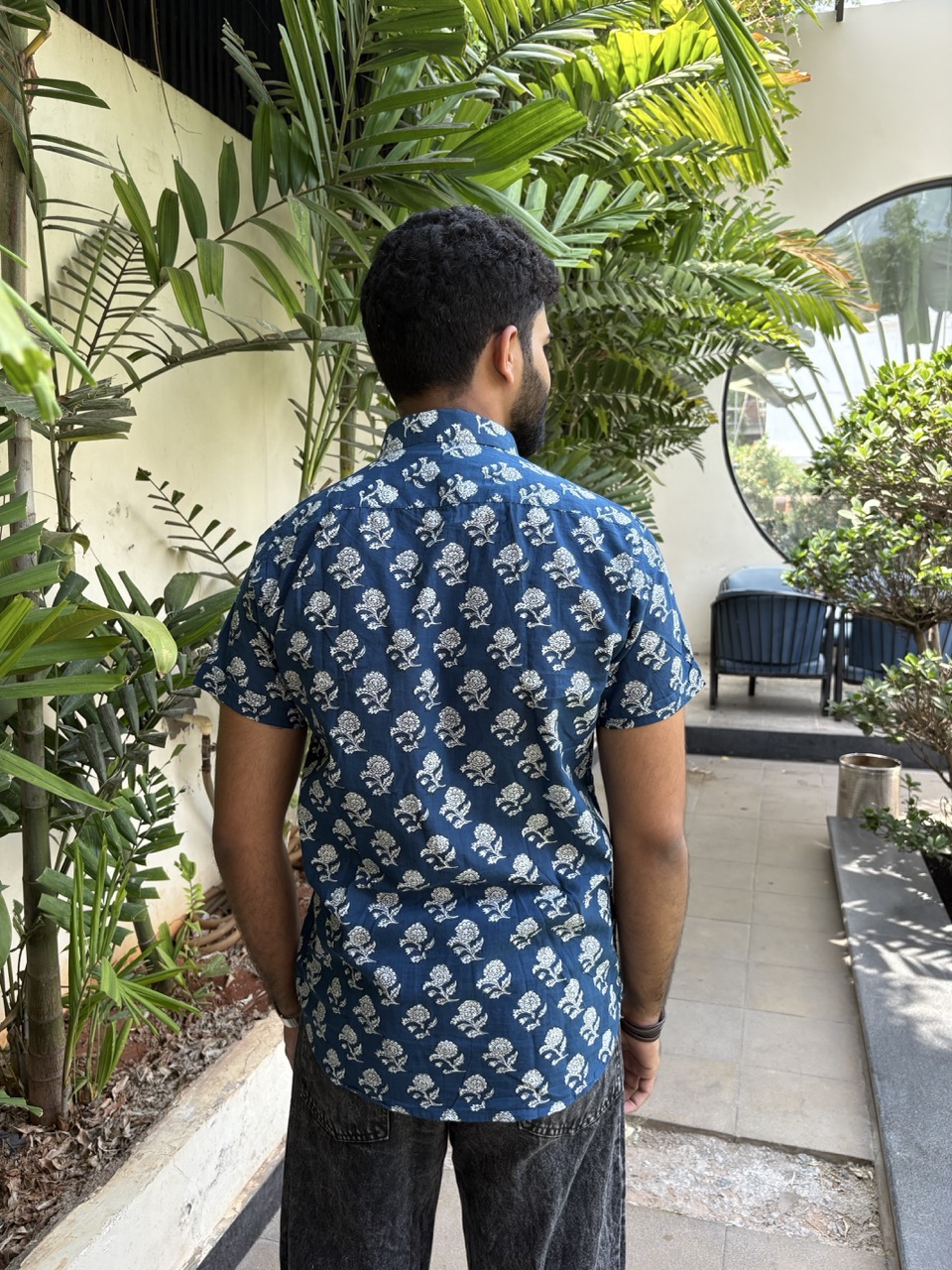 Flora Blue Printed Shirt - Image 4