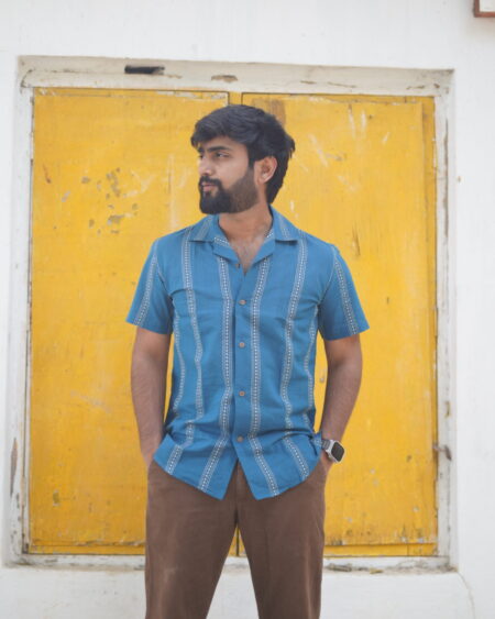 Alternative view of Kanaka Shirt Men | Blue Gold Designer Shirt for Men