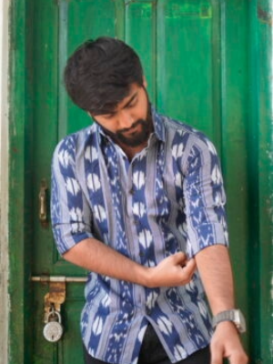 Alternative view of Neelvara Mens Ikat Shirt