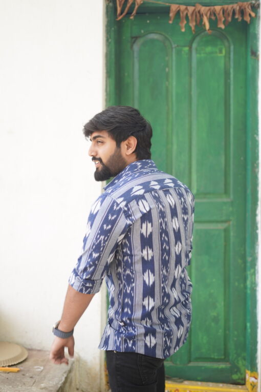 Neelvara Mens Ikat Shirt - Image 4