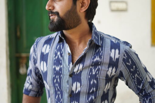 Neelvara Mens Ikat Shirt - Image 2