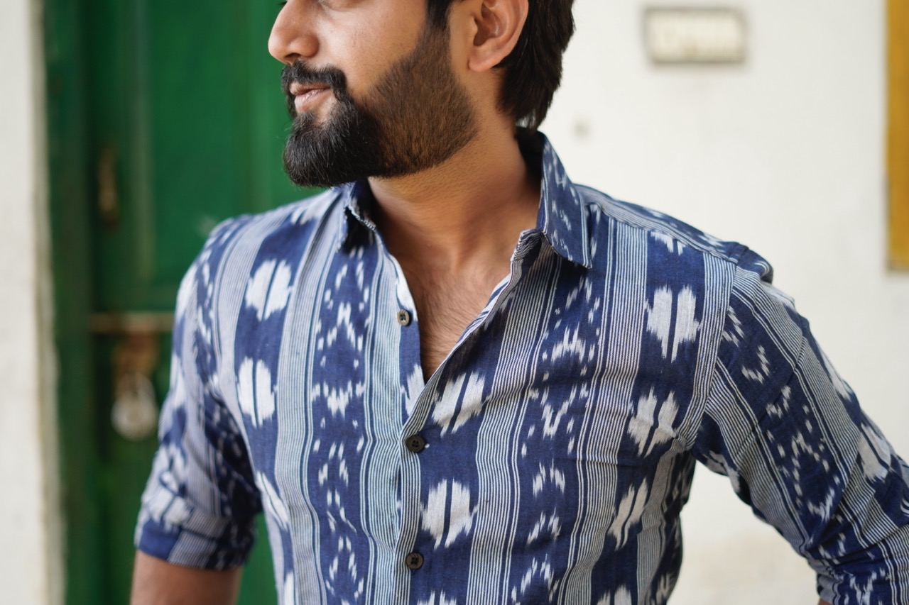 Neelvara Mens Ikat Shirt - Image 3