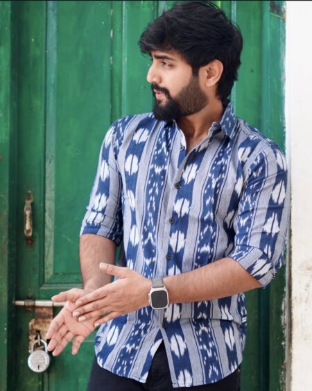 Alternative view of Neelvara Mens Ikat Shirt