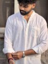White Kantha Thread Short Kurta