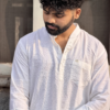 White Kantha Thread Short Kurta