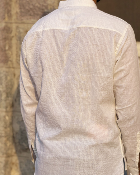 White Kantha Thread Short Kurta