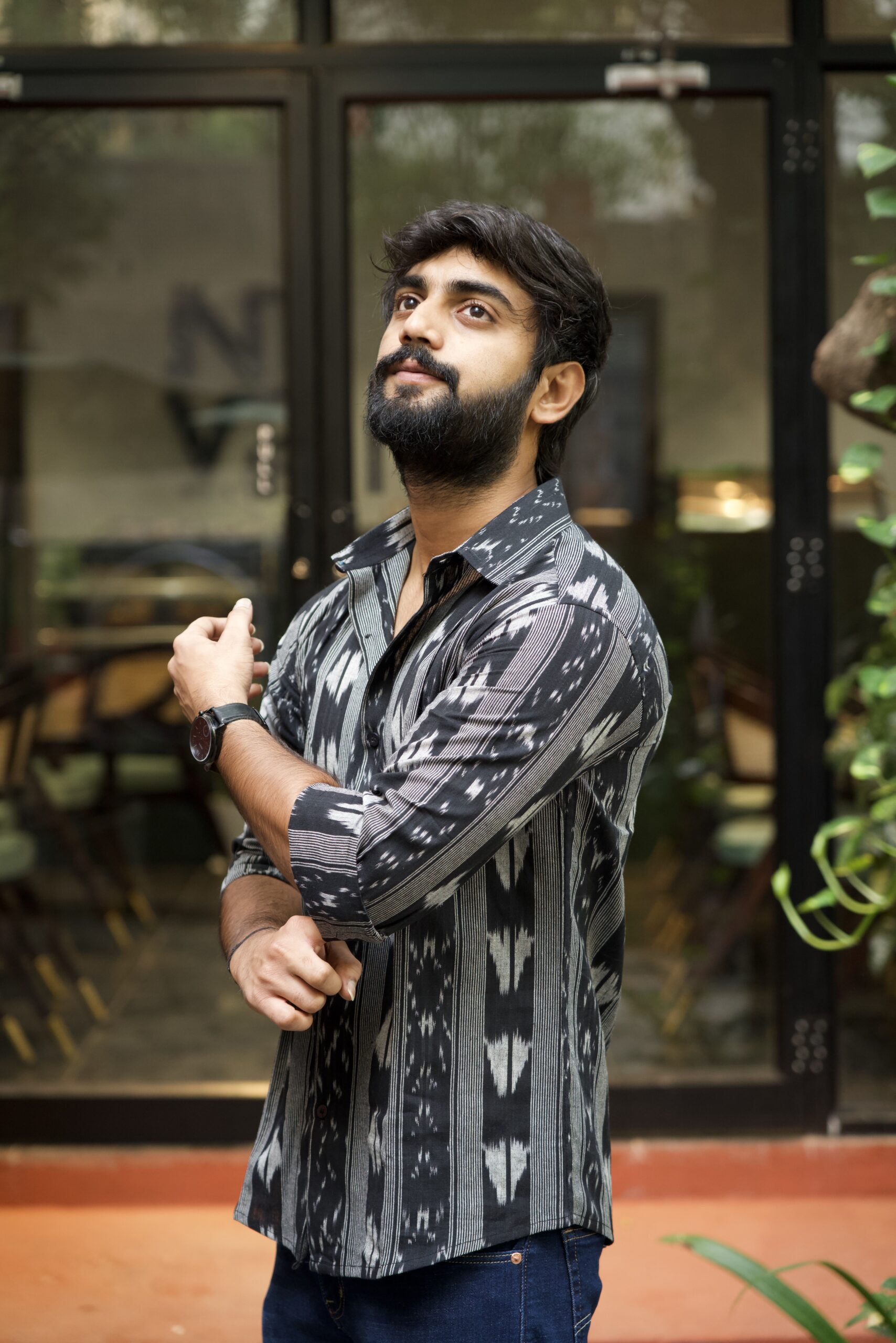 Shadow Weave Mens Ikat Shirt - Image 4
