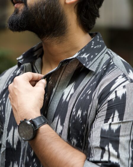 Alternative view of Shadow Weave Mens Ikat Shirt