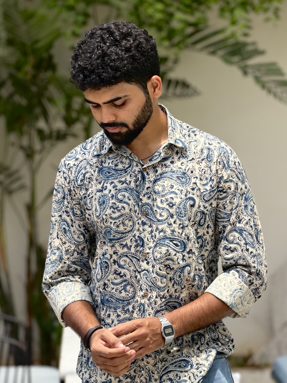 Ivory Blue Kalamkari Shirt