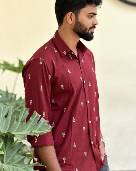 Alternative view of Ruby Jamdani Handwoven Shirt