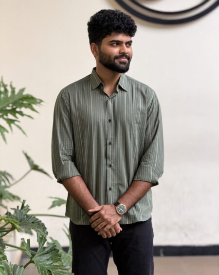 Alternative view of Sage Striped Shirt