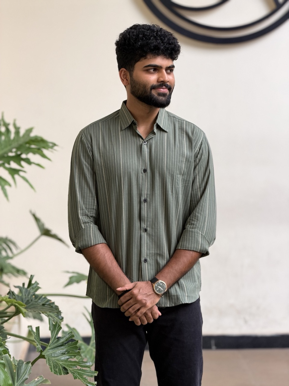 Sage Striped Shirt - Image 2