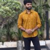 Mustard Jamdani Handwoven Shirt
