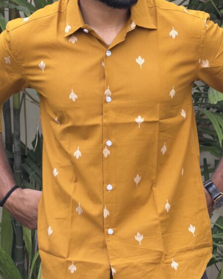 Alternative view of Mustard Jamdani Handwoven Shirt