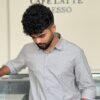 Man wearing Ash Grey Handwoven Cotton Shirt by WovenWhale