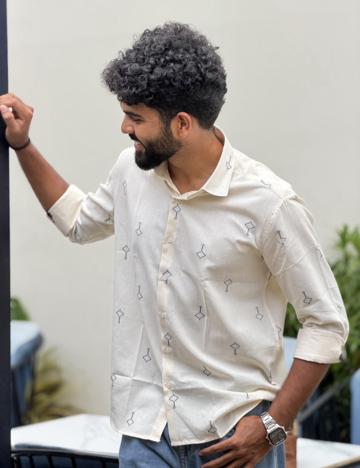 Ivory Jacquard Shirt