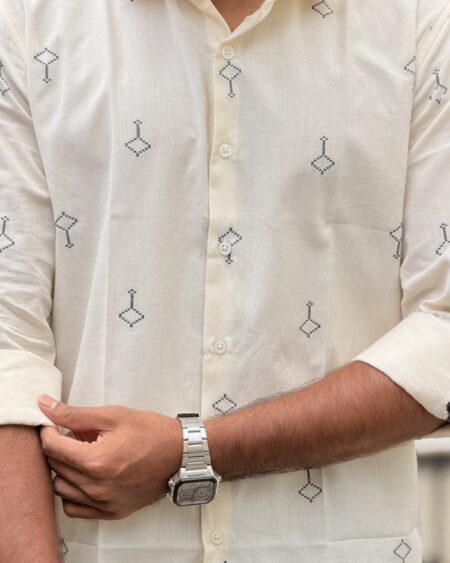 Ivory Jacquard Shirt - Image 3