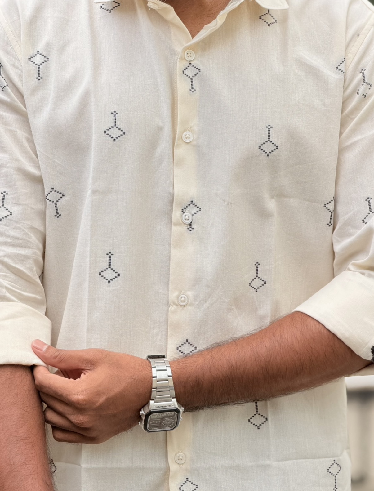 Ivory Jacquard Shirt - Image 3