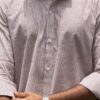 Mauve Handwoven Cotton Stripe Shirt