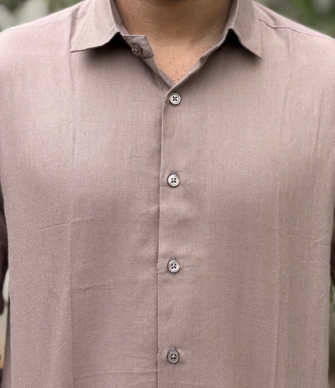 Mocha Handwoven Cotton Shirt - Image 2