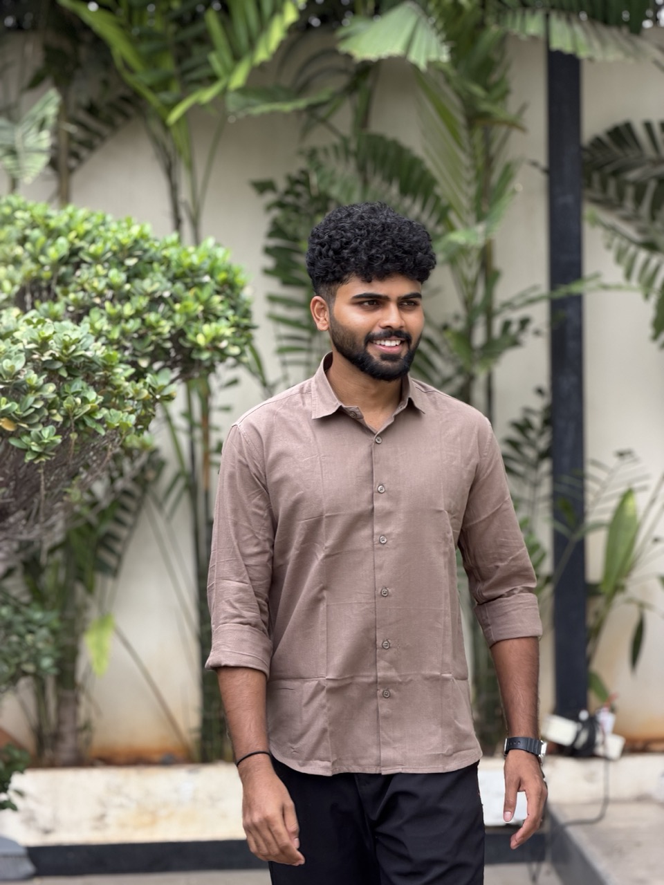 Mocha Handwoven Cotton Shirt - Image 3