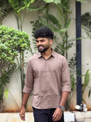 Mocha Handwoven Cotton Shirt