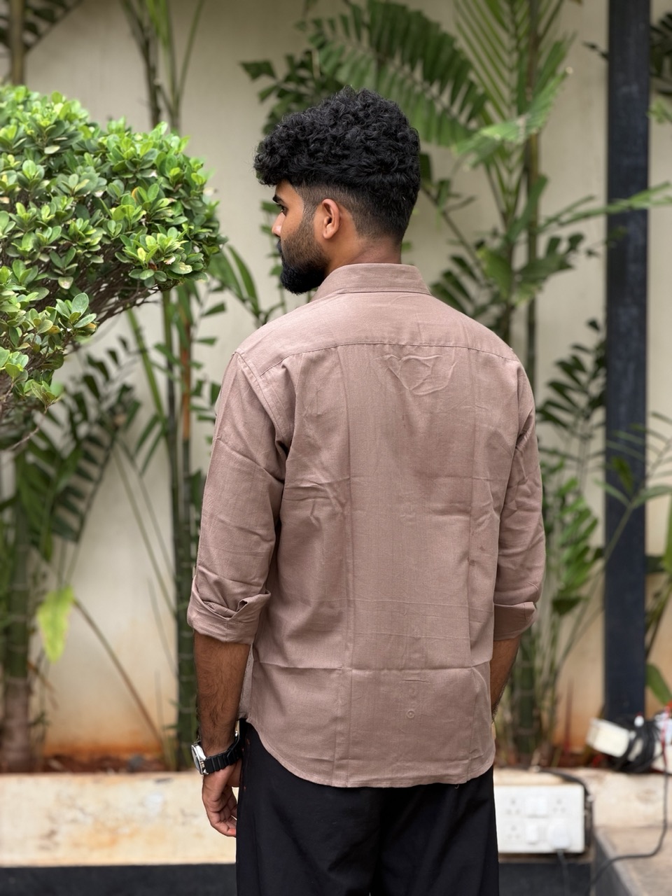 Mocha Handwoven Cotton Shirt - Image 5
