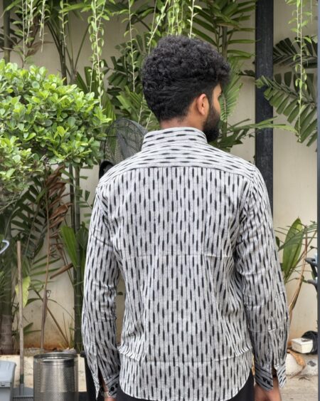 Stone Grey Ikat Shirt - Image 6
