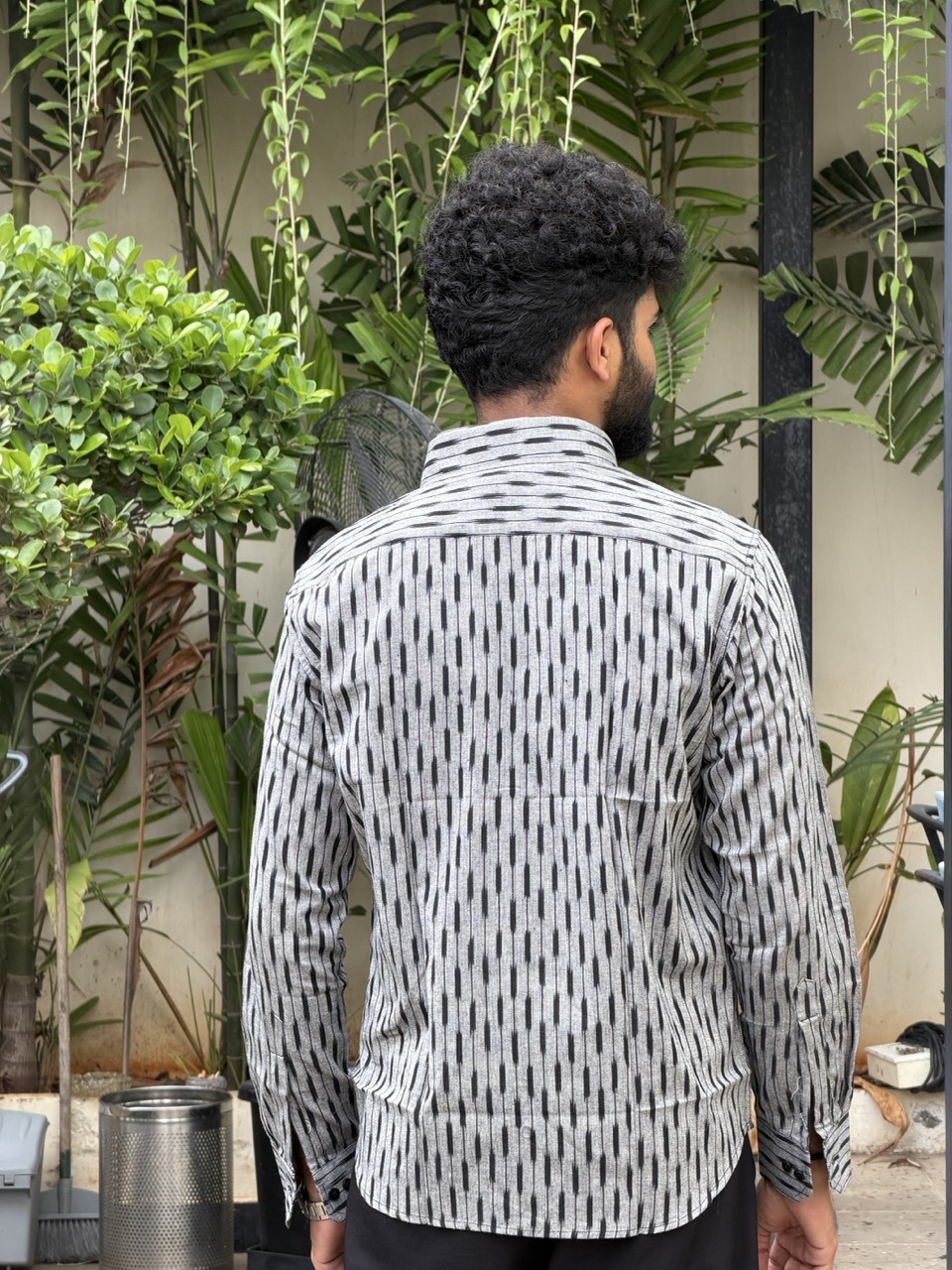 Stone Grey Ikat Shirt - Image 6