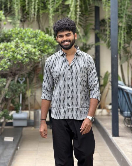 Stone Grey Ikat Shirt - Image 3