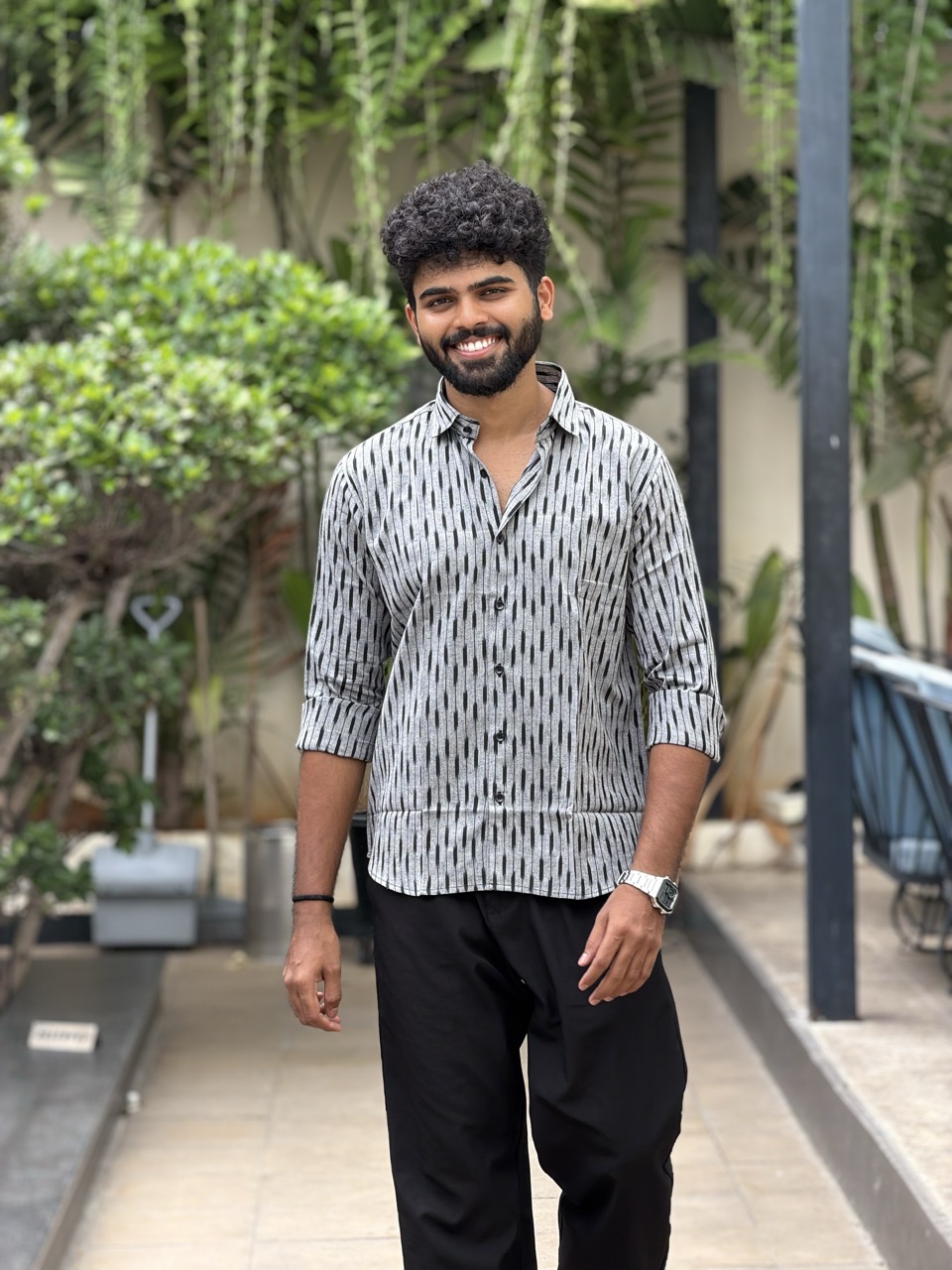 Stone Grey Ikat Shirt - Image 3