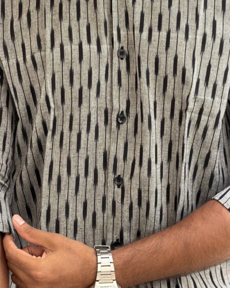 Stone Grey Ikat Shirt - Image 5