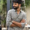 Man wearing Granite Ikat Handwoven Shirt by WovenWhale