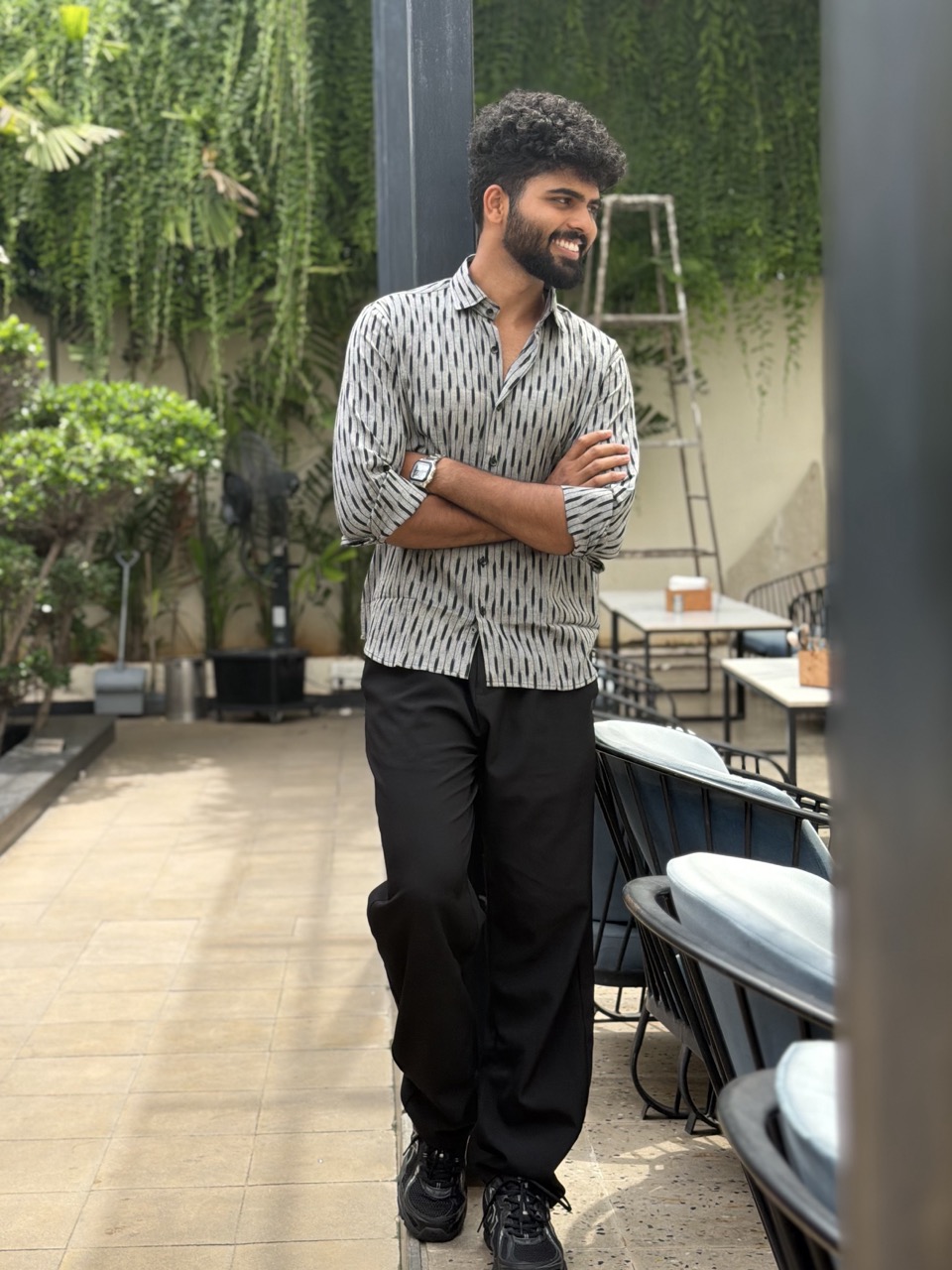 Stone Grey Ikat Shirt - Image 4