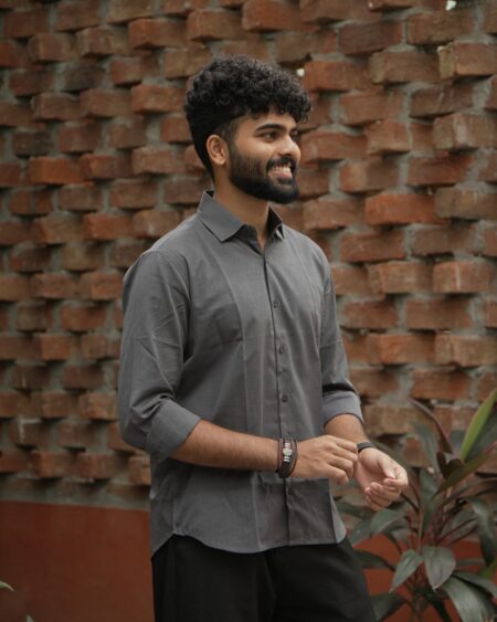 Charcoal Slub Handwoven Shirt