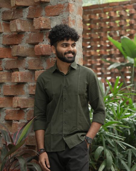 Olive Slub Handwoven Shirt - Image 4