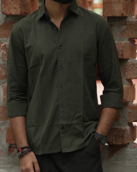 Olive Slub Handwoven Shirt - Image 5