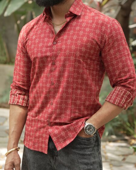 Alternative view of Merlot Jacquard Cotton Shirt