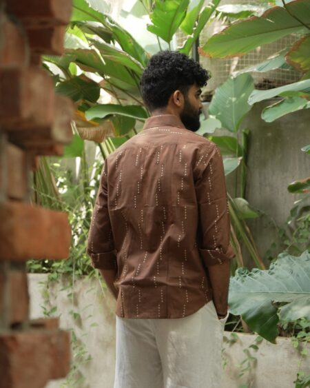 Mrittika Handwoven Cotton Shirt - Image 3