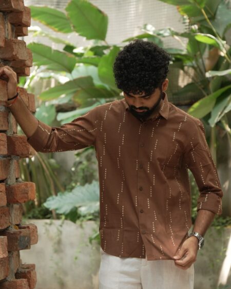 Mrittika Handwoven Cotton Shirt - Image 5